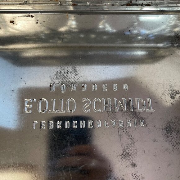 Vintage E. Otto Schmidt Lebkuchen Tin Box 16" x 6" 12" Cookie, Cupcake Holder - Picture 8 of 13